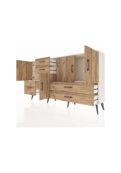 Arges Konsol 4 Raflı 5 Çekmeceli 4 Kapaklı 176x30x99 Aytaşı-çam Atlas Çam - Aytası Arges Konsol 4 Raflı 5 Çekmeceli 4 Kapaklı 176x30x99 Aytaşı-çam Atlas Çam - Aytası
