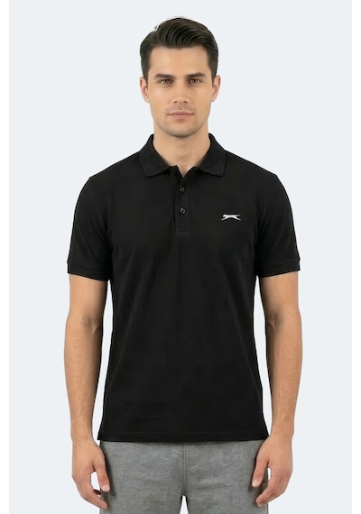 Slazenger Katına Erkek Polo Yaka Siyah Tişört