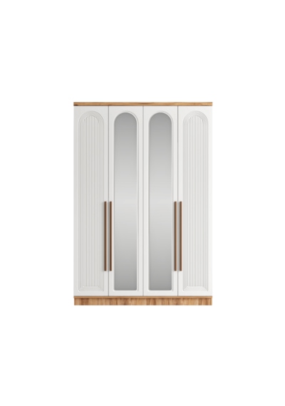 Rosa 4 Kapaklı Aynalı Komple Mdf Gardırop - Elbise Dolabı