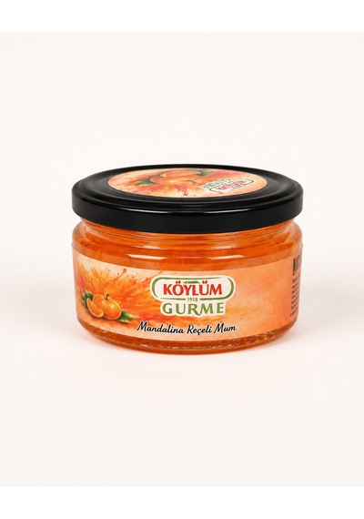 Köylüm Gurme Mandalina Reçeli Görünümlü El Yapımı Jel Mum Turuncu