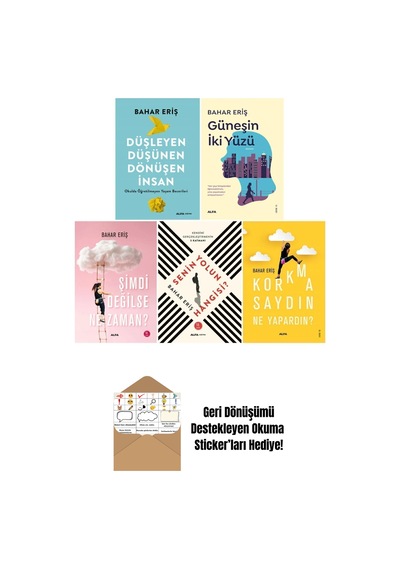 Bahar Eriş 5 Kitap Set / Düşleyen Düşünen Dönüşen İnsan - Güneşin İki Yüzü + Okuma Sticker'ları
