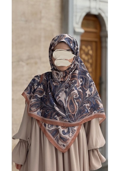 Qalortex Scarf Pamuklu Soft Açelya Desen Eşarp-taş Tsş
