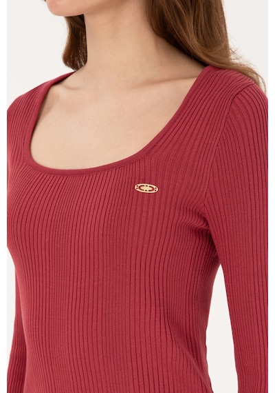 U.S. Polo Assn. U.s. Polo Assn. Kadın Kazak /triko 50314618-vr104 Koyu Frambuaz/dark Raspberry