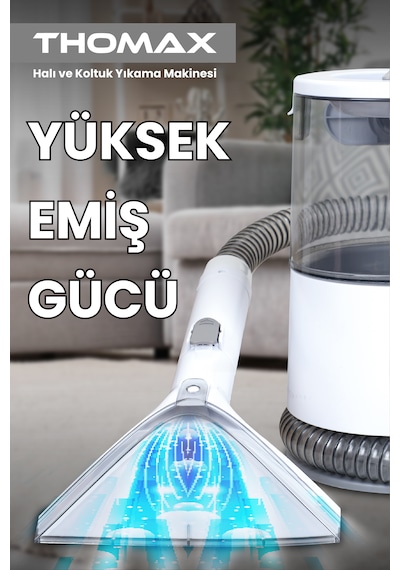 Thomax Dmw001a Koltuk Halı Yıkama Ve Leke Çıkartma Makinesi 1500 Ml Temiz 850 Ml Kirli Su Haznesi 600w Güç