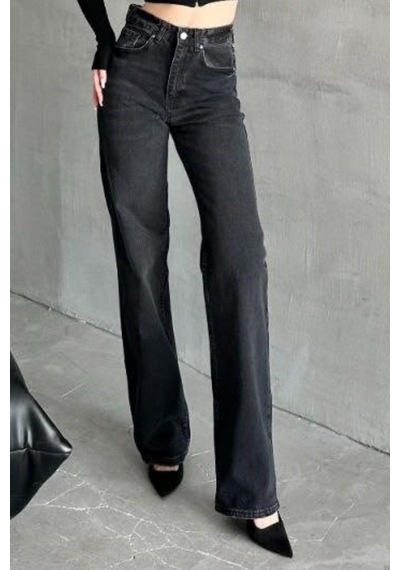 Balenbi Kadın Yüksek Bel Jean Yıkamalı Geniş Paça Wide Leg Kot Pantolon 1242 Antrasit W52 Balenbi Kadın Yüksek Bel Jean Yıkamalı Geniş Paça Wide Leg Kot Pantolon 1242 Antrasit W52