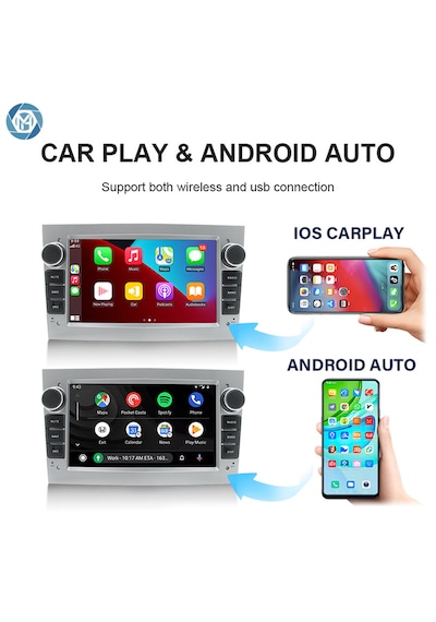 Kingwin 7 Inç Opel Uyumlu Android Carplay 4 Gb Ram 64 Gb Hafıza Multimedya Arka Kamera  Silver 7"