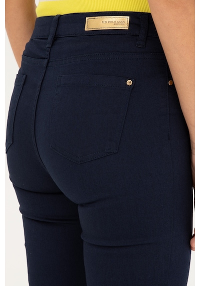 U.S. Polo Assn. Kadın Lacivert Toothpick Fit Kanvas Pantolon 50281692-VR033