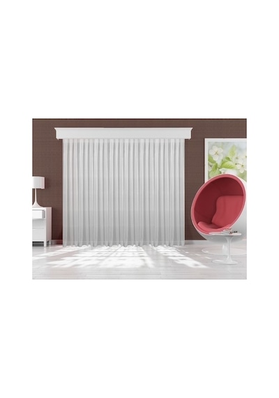 Keten Etekleri Kurşunlu 1-2,5 Normal Pileli 575 X 200 Cm Tül Perde Kırık Beyaz