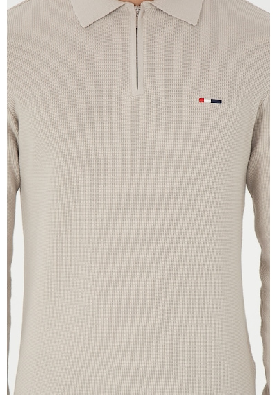 U.S. Polo Assn. Erkek Regular Fit Yarım Fermuarlı Taş Basic Kazak 50298266-VR049