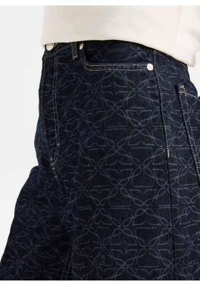 Hugo Lacivert Kadın %100 Pamuk Denim Pantolon 50541522