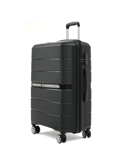 Cotpoly Home Olimpos Pp Polipropilen Kırılmaz Orta Boy Valiz 360 Döner Sessiz Tekerlekli Siyah