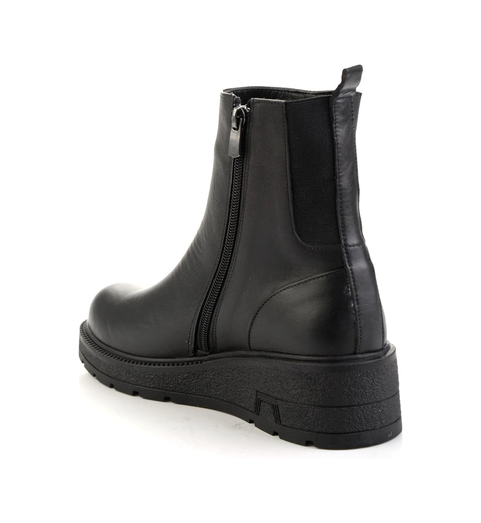 Bambi Siyah Hakiki Deri Kadın Bot & Bootie K02717251903 Siyah