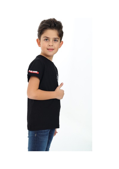 Toontoy Kids Toontoy Erkek Çocuk Oyun Konsol Baskılı Tişört Siyah