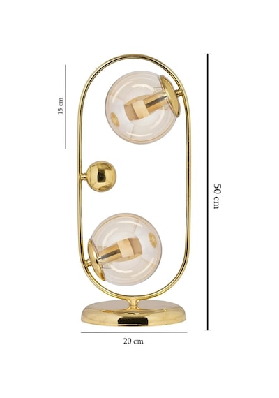 Sarı Kaplamalı Gold Camlı Masa Lambası 1 Adet