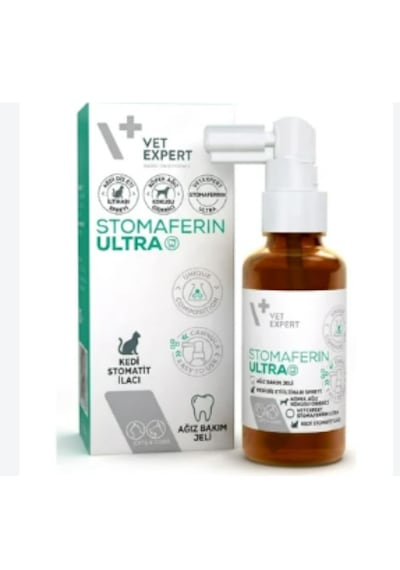 Vet Expert Stomaferin Ultra 30 Ml Kedi & Köpek İçin Ağız Kokusu, Gingivitis, Ağız Yarası & Mukoadezif Bakım Jeli