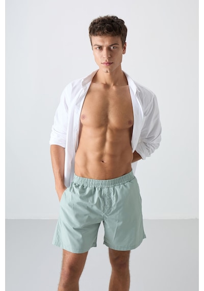 Tommylife Taş Hızlı Kuruyan Standart Fit Erkek Deniz Şortu - 81237 Taş Rengi