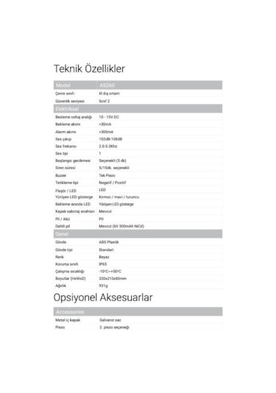 Eds As260m Yürüyen Led Göstergeli Harici Siren