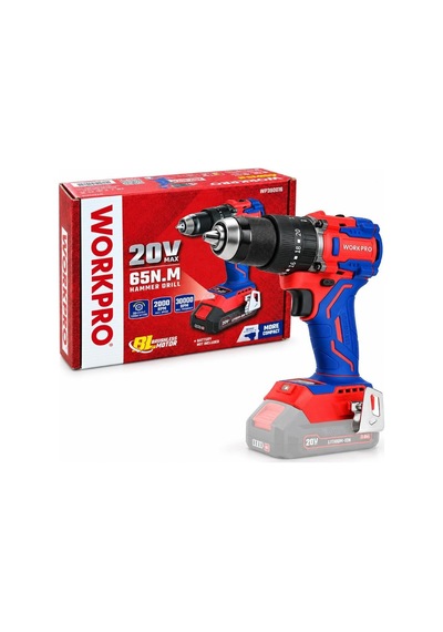 Workpro Wp390016 20volt 65nm. Kömürsüz Profesyonel Şarjlı Darbeli Matkap Akü Dahil Değildir