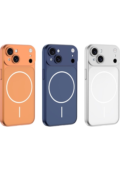 Apple Uyumlu iPhone 14 Kılıf M-safe Şarj Özellikli Kamera Korumalı Kapak Spark Turuncu