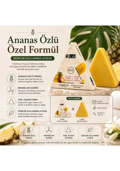 Ananas Özlü Sabun - Sıkılaştırıcı & Selülit Karşıtı Bakım, Bromelain Ve Kafein Etkili 100g