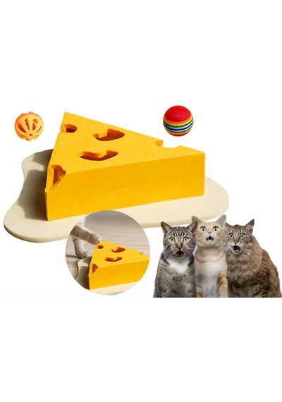 Cat Butler Eğitici Kedi Oyuncağı Peynir Dilimi Tasarımlı Etkileşimli Zeka Oyuncağı