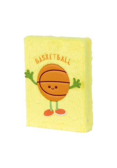 Pelüş Ve Eğlenceli Defter - Basketbol Topu Figürlü Sarı