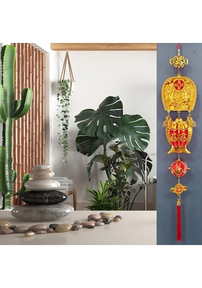 Feng Shui Koi Balıkları Şans Ve Bereket Askılık 100 Cm