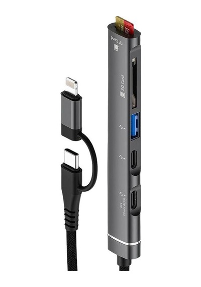 Coverzone Type-c Ve Lightning Uçlu Değiştirilebilir Başlık Apple iPhone Uyumlu 15 Uyumlu Sd Kart Tf Kart Micro Sd Sku: Zeus8690010074676