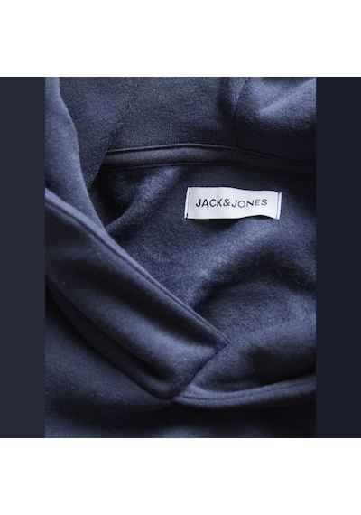 Jack & Jones Erkek Loose Fit Kapüsonlu Hoodie - Collie - 12301971 Lacivert