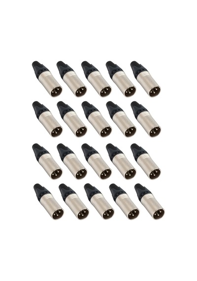 Hepa Merz Sfc-m11-20x Canon Erkek 3 Pinli Xlr Silver Konnektör 20 Adet