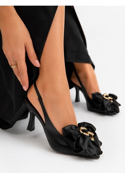 Firibu Kadın Fiyonklu Zincir Detaylı Sivri Burun İnce Topuklu Şık Abiye Davet Stiletto Ayakkabı Modeli Yeni Siyah Firibu Kadın Fiyonklu Zincir Detaylı Sivri Burun İnce Topuklu Şık Abiye Davet Stiletto Ayakkabı Modeli Yeni Siyah