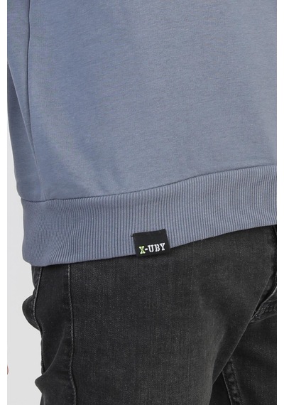 Kapüşonlu Fermuarlı Cepli Erkek Çocuk Sweatshirt-90916 İndigo