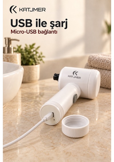 Cbcnx-001 Cleonix Usb Şarjlı Elektrikli Temizlik Fırçası, 5'i 1 Arada Başlık, Duvar Askılı - Beyaz