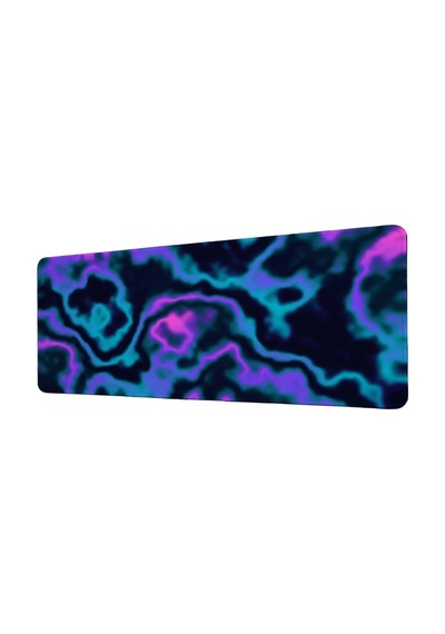 Aurora Gaming Mousepad Xxl 90x40 Cm Kaymaz Taban Dikişli Kenar Mor Yeşil Oyuncu Masa Pedi
