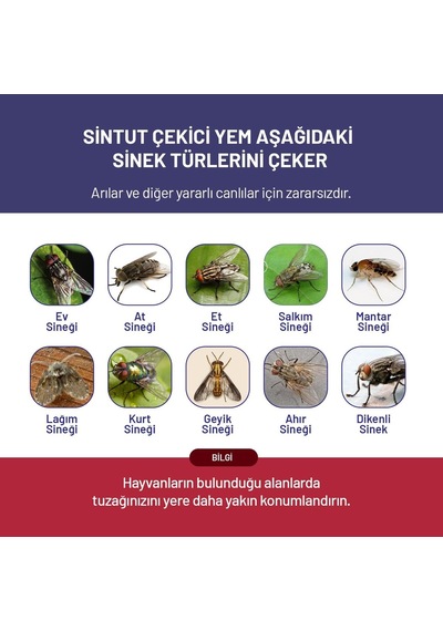 8 Adet 25gr Sintut Karasinek Tuzağı İçin Çekici Yem / 200 Gr