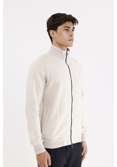 Rowinger Polo Yaka Rahat Kalıp Selanik Yapıda Mevsimlik Spor Görünümlü Sweatshirt Beıge