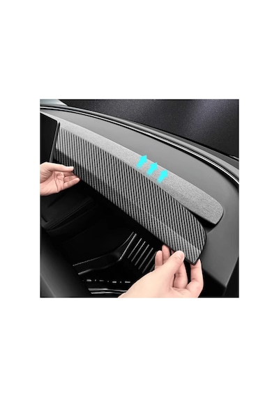 Red Lion Parts Tesla Model Y Juniper 2025+ Uyumlu Ön Panel Konsol Kaplama Seti -mat Karbon Fiber