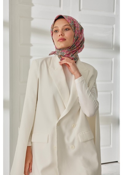 Silk Home Soft Eşarp 73093-28 Pembe, Yeşil, Turuncu, Taş