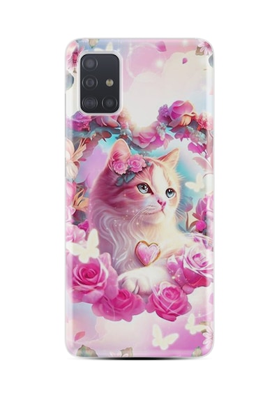 Samsung Samsung Galaxy Uyumlu A51 Kılıf Boutique Baskılı Resimli Güzel Kedi Pcode -037