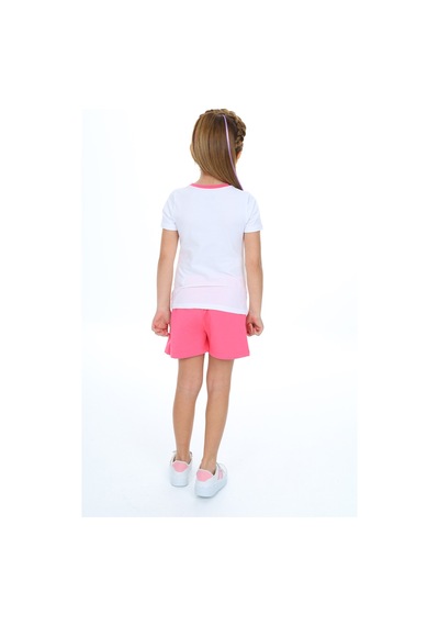 Toontoy Kids Toontoy Kız Çocuk Garnili Tavşan Baskılı Şortlu Takım Fuşya