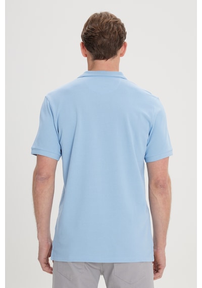 Ac&Co / Altınyıldız Classics Erkek Slim Fit Dar Kesim Polo Yaka Pamuk Kısa Kollu Tişört Açık Mavi