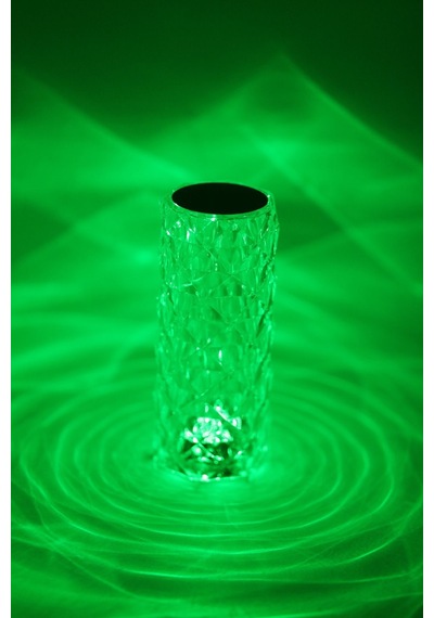 Hl-004rgb Kristal 5v Şarjlı Masa Lambası Led Dokunmatik 16 Renkli Akrilik Kristal Buzbeyaz