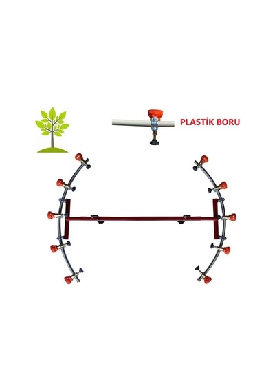 Tarım Garaj5+5 Başlıklı Hilal Tip İlaçlama Makina Aparatı Plastik Boru
