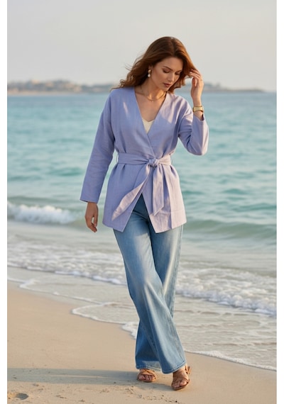 Kadın Kuşaklı Kimono 1177 Mavi