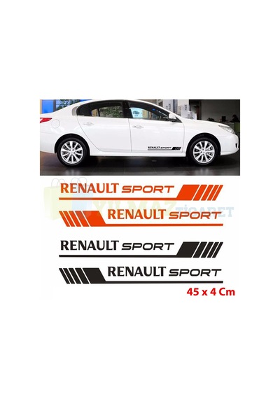 Renault Sport Yan Kapı Altı Marşpiyel Oto Sticker Etiket 2 Adet 45 X 4,5 Cm