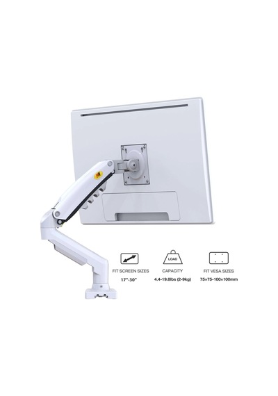 North Bayou Nb F80-xe Beyaz Tek Kol Amortisörlü Monitör Tutucu 17"-30" Ekran