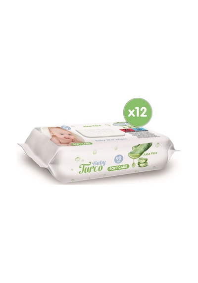 Baby Turco Softcare Aloe Vera Islak Bebek Havlusu 12 x 90 Yaprak