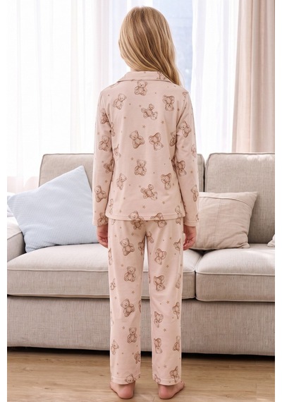 Siyah İnci Desenli Termal Kumaşlı Ultra Soft Yumuşak Düğmeli Örme Pijama Takımı 26226813 Krem Siyah İnci Desenli Termal Kumaşlı Ultra Soft Yumuşak Düğmeli Örme Pijama Takımı 26226813 Krem