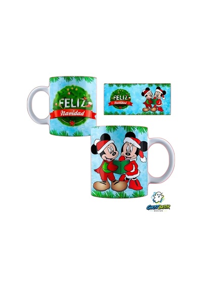 Ghostbastır Design Mickey Ve Minnie Noel Yılbaşı Kupa Bardak Tek Adet K0611 çok renkli