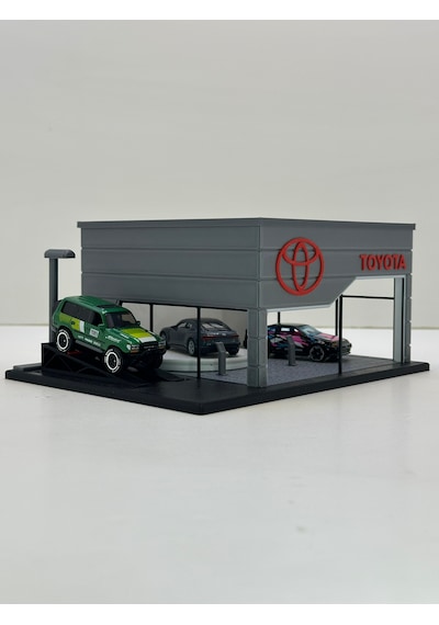 3d Baskı 1/64 Ölçekli Toyota Showroom Tasarımlı Diorama Araç Sergileme Garajı